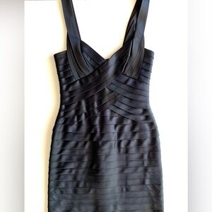 BCBG MAXAZRIA PETITES BLACK SATIN COCKTAIL DRESS GATSBY - SIZE  2P - SIZE 2